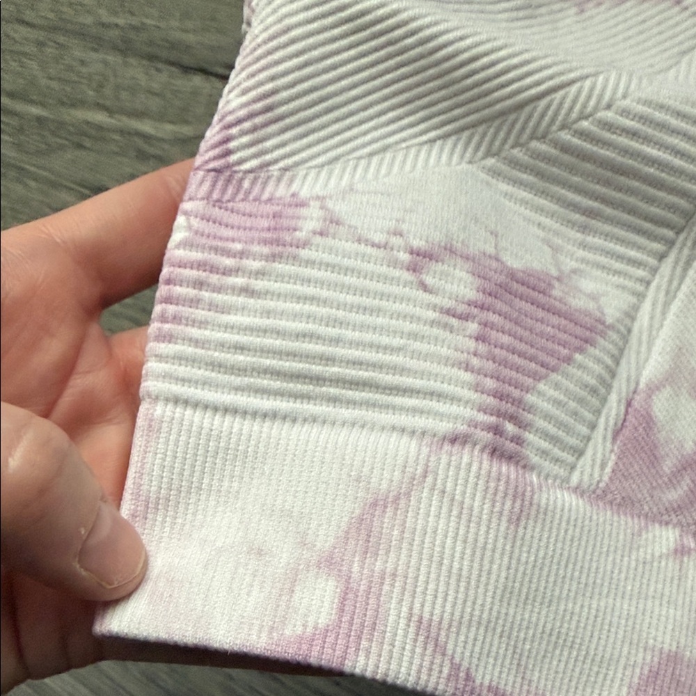 Aerie Offline Seamless Soft Pink and White Tie Dye Tank/Bra Top - Picture 4 of 7
